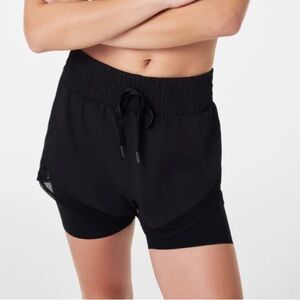 Spanx Get Moving 2-1 Shorts‎ Size Medium Pull On Stretchy